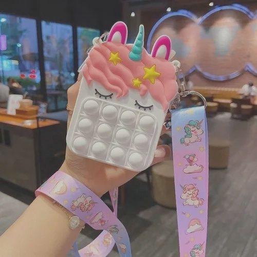 Imagem de Bolsa Pop It Com Alça Anti Stress Unicornio Branco