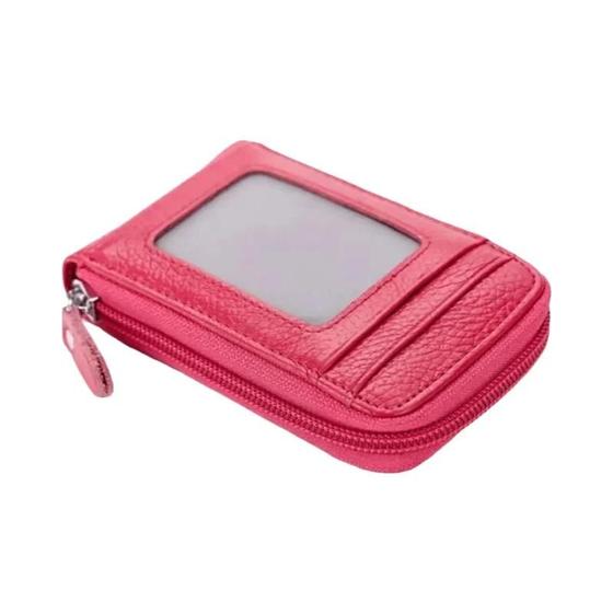 Imagem de Bolsa Porta-Cartões Vertical com Zíper - Feminina, Portátil e Estilo Coreano