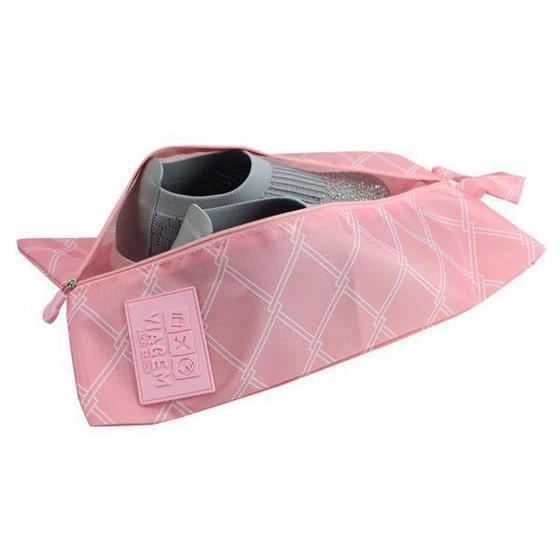 Imagem de Bolsa Porta Sapato Estampada Viagem Jacki Design Rosa