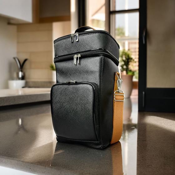 Imagem de Bolsa Porta Vinho Supremo 4 Garrafas Wine Bag Alimentos Piquenique - BS4 - VÁRIAS CORES