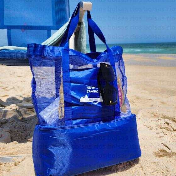 Imagem de Bolsa Praia com Compartimento Térmico Piquinique Piscina