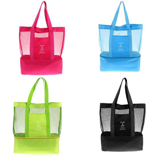 Imagem de Bolsa Praia Tela Com Compartimento Térmico