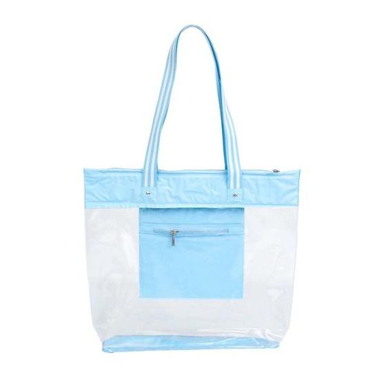 Imagem de Bolsa Praia Transparente Impermeável - Azul Bebê