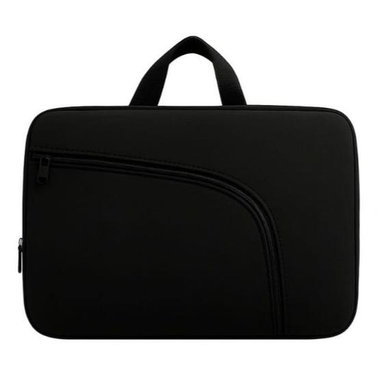 Imagem de Bolsa Preto Capa Case para Notebook 15.6 Neoprene Resistente à Água com Alça e Compartimento Externo