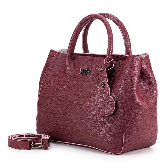 Imagem de Bolsa Red Cherry Handbag Feminina Quadrada Ziper Alça Fixa e Removível Transversal Pingente Coraçao