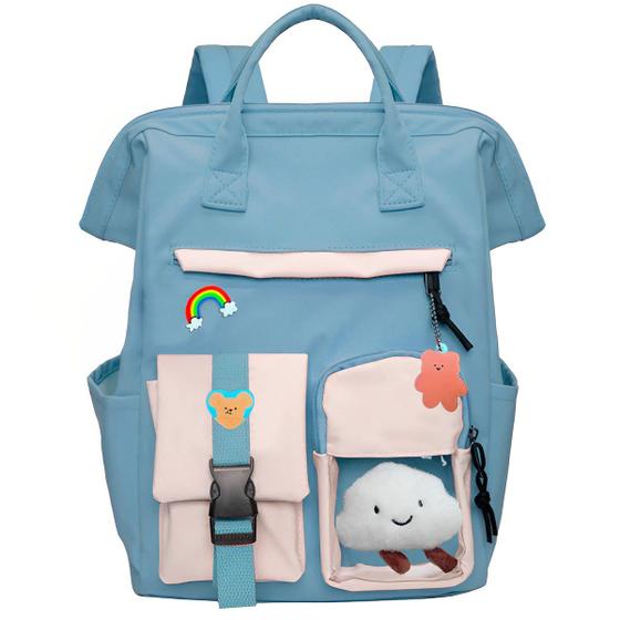 Imagem de Bolsa Resistente Mochila Infantil Juvenil Casual Moderna Estilo Volta as Aulas Alta Qualidade Blogueira Multibolsos Top