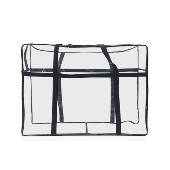 Imagem de Bolsa Sacola Cristal Pvc Transparente Organizador 70X55X30Cm