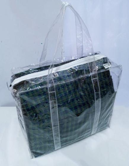 Imagem de Bolsa sacola transparente grande  resistente jumbo presidio
