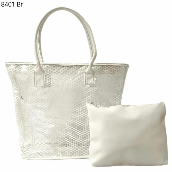 Imagem de Bolsa Sacola Transparente Praia Kit 2 pçs com Necessaire 8401