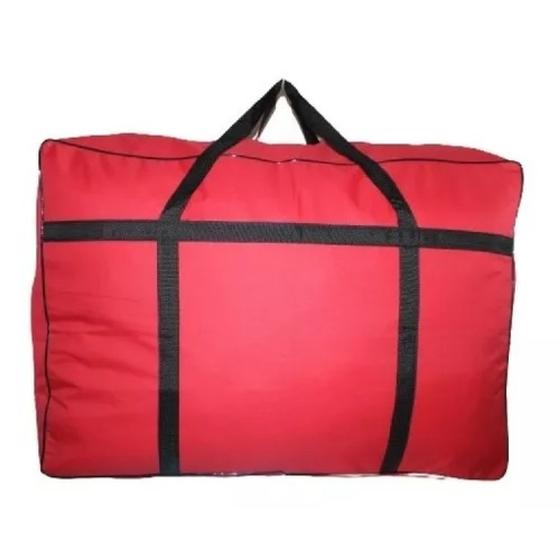 Imagem de Bolsa sacola viagem extra GGG 100X70X47 para mudança e longas viagens dobrável cor vermelha - 1050