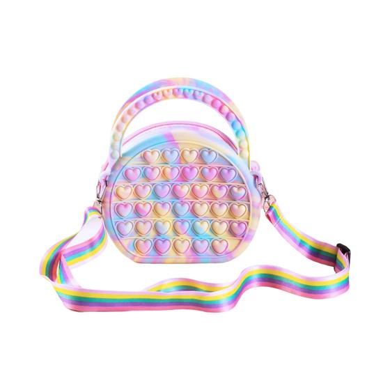 Imagem de Bolsa Sensorial Infantil de Silicone Pop It - Bolsa Crossbody Antiestresse para Autismo