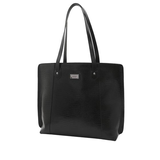 Imagem de Bolsa Shopper Feminina Couro Botão Mariart 5240 Preto