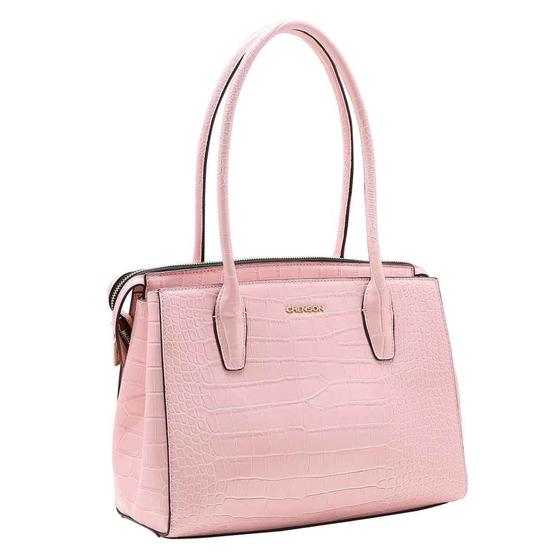 Imagem de Bolsa Shopper Feminina Croco Casual Rosa 34.83444 - Chenson