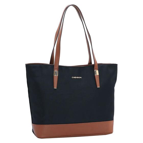 Bolsa Shopper Feminina Microfiber Preto 3184598 - Chenson Menor preço em Bolsa Shopper Feminina Microfiber Preto 3184598 - Chenson