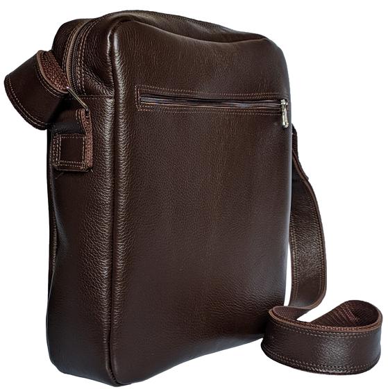 Bolsa Shoulder Bag Masculina Em Couro Alça Transversal Com Divisorias Ziper Média é boa?