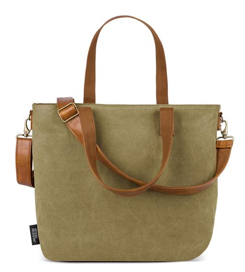 Imagem de Bolsa simples, moderna, grande, de tela verde-oliva para laptop de 17 polegadas