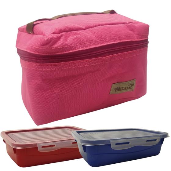 Imagem de Bolsa Térmica 3 Lts Com 2 Potes Marmitas Fitness 460Ml 