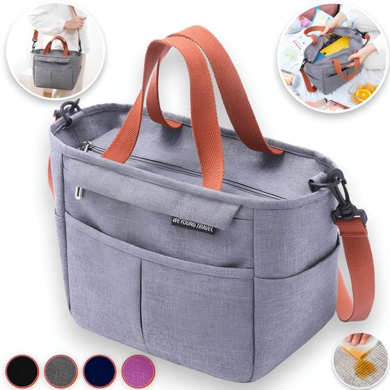 Bolsa Térmica Com Alça Feminina Trabalho Academia Lancheira Vários Bolsos Portátil Trabalho Fitness Menor preço em Bolsa Térmica Com Alça Feminina Trabalho Academia Lancheira Vários Bolsos Portátil Trabalho Fitness