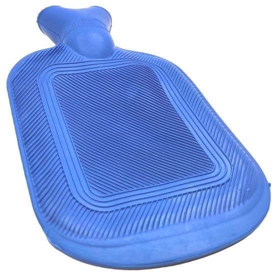 Imagem de Bolsa Térmica Compressa Água Quente Gelada Borracha Bolsinha Pequena 550ml Azul