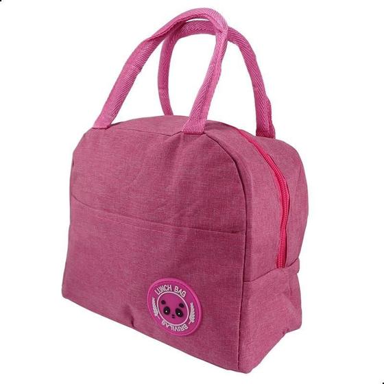 Imagem de Bolsa Térmica Fitness Marmita Viagem Necessaire Rosa