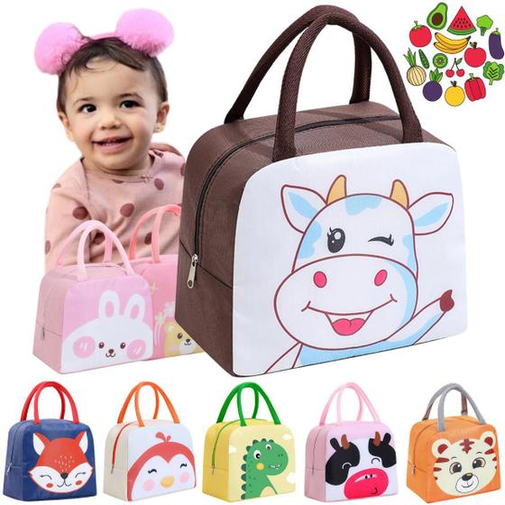 Imagem de Bolsa Térmica Infantil Lancheira Fit Viagem Animais Escolar