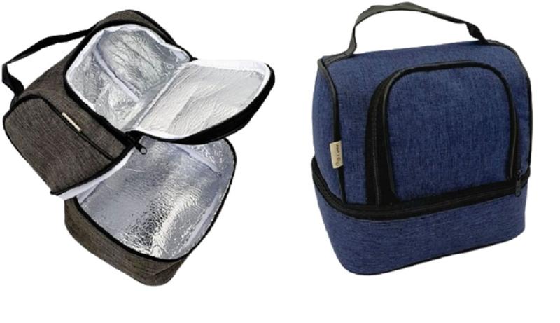 Imagem de Bolsa Térmica Lancheira Trabalho Passeio Viagem 2 Compartimentos Quente e Frio