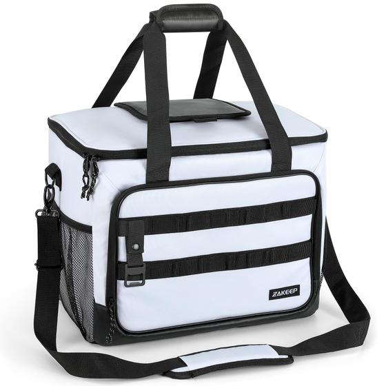 Imagem de Bolsa térmica ZAKEEP Soft Leakproof Beach 30 latas brancas 20L