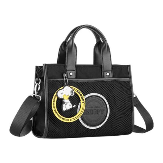 Imagem de Bolsa Tiracolo Preta Snoopy Friends Feminina em Nylon Semax