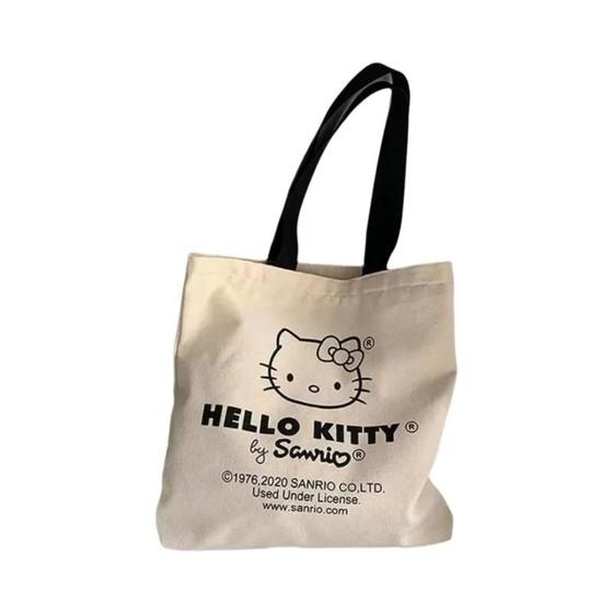 Imagem de Bolsa Tote De Lona Sanrio Hello Kitty De Grande Capacidade Para Mulheres Casual Harajuku Moda Ombro