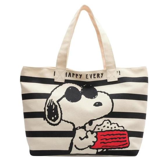 Bolsa Tote de Lona Snoopy - Grande Capacidade para Mulheres e Estudantes Menor preço em Bolsa Tote de Lona Snoopy - Grande Capacidade para Mulheres e Estudantes