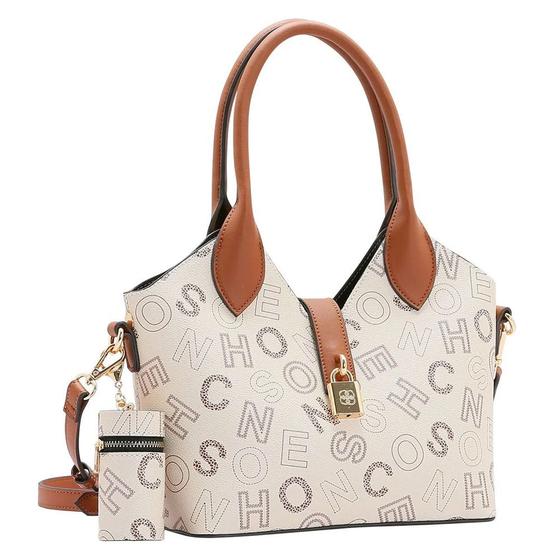 Bolsa Tote Feminina Monograma Bege 3484541 - Chenson Imagem de Bolsa Tote Feminina Monograma Bege 3484541 - Chenson