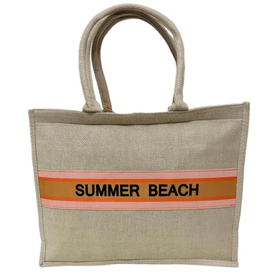 Imagem de Bolsa Tote Feminina Palha Verão Praia Piscina Summer Beach Casual