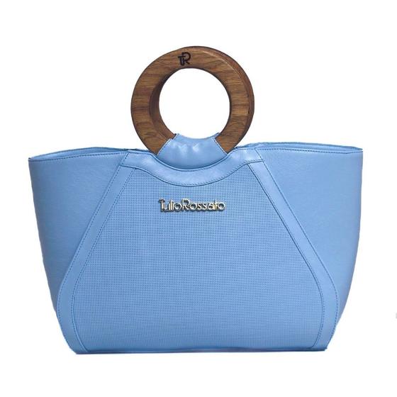 Imagem de Bolsa Tote Loyal Feminina Couro Túlio Rossato Versátil Azul