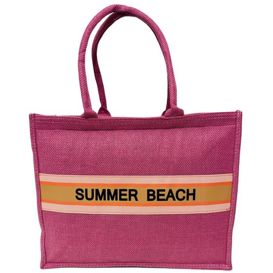 Imagem de Bolsa Tote Rosa Feminina Verão Praia Piscina Summer Beach Casual