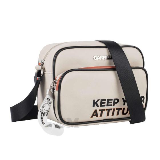 Imagem de Bolsa Transversal Bolso Externo Celular Garfield Off White