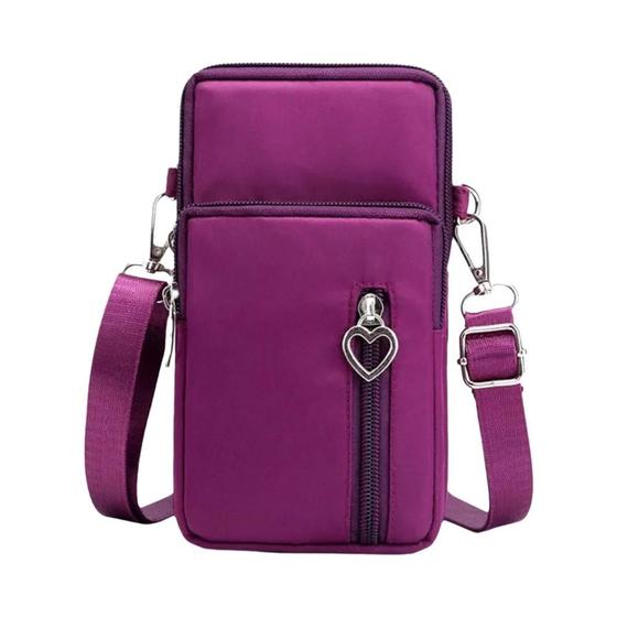 Imagem de Bolsa Transversal Feminina Mini À Prova D'água Com Aba E Bolso Para Celular