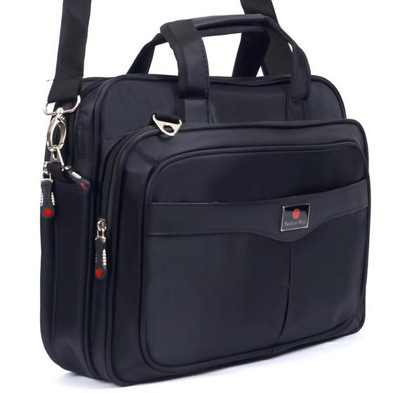 Imagem de Bolsa Transversal Notebook de Ombro Masculina Preta Grande