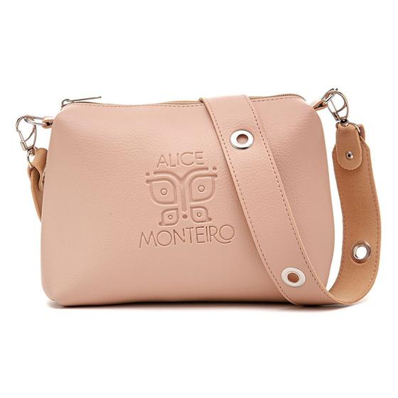 Imagem de Bolsa Transversal Pequena Alice Monteiro com Alça Removivel e Fecho em Ziper
