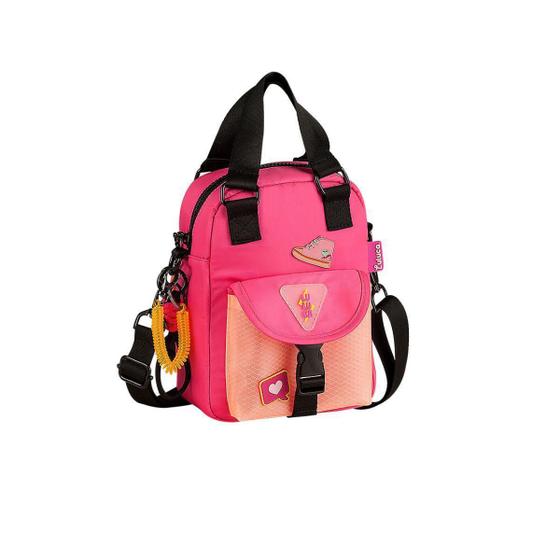 Imagem de Bolsa Transversal Rosa Luluca Oficial Nylon Shoulder Bag