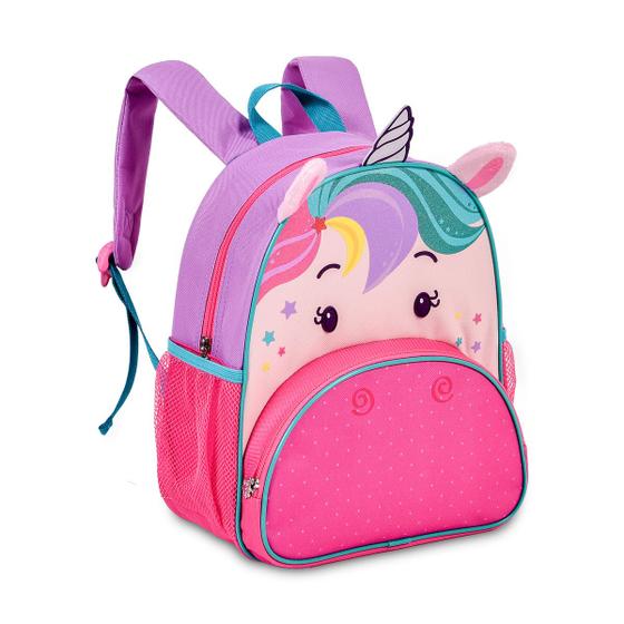 Imagem de Bolsa Unicórnios Infantil Mochila de Costas Escolar Feminina