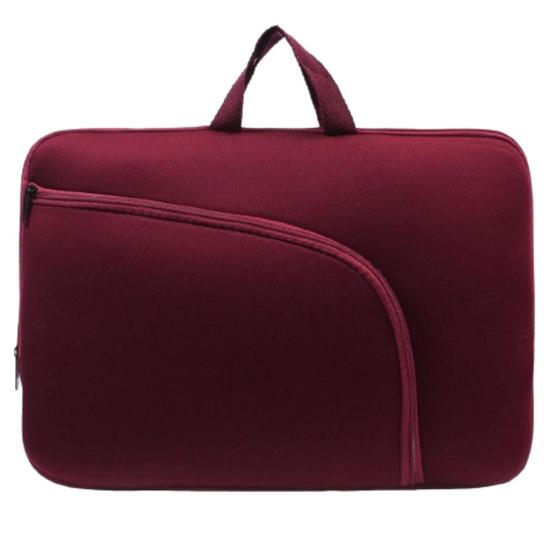 Imagem de Bolsa Vinho Capa Case para Notebook 15.6 Neoprene Resistente à Água com Alça e Compartimento Externo