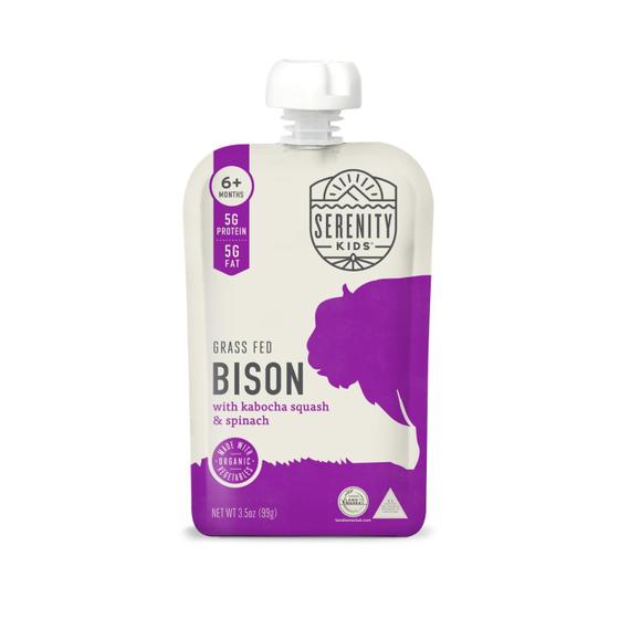 Imagem de Bolsas de comida para bebês Serenity Kids Grass Fed Bison 105 ml 12C