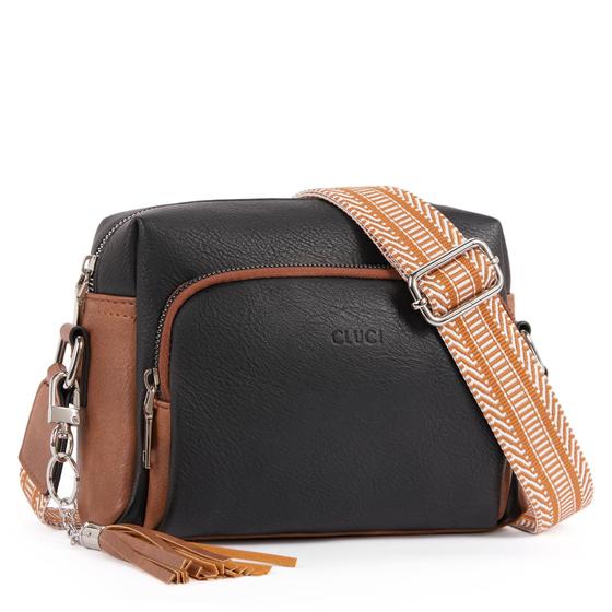 Imagem de Bolsas tiracolo CLUCI Trendy Vegan Leather Femininas Pretas