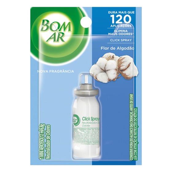 Imagem de Bom Ar Click Spray Refil Flor de Algodao 12ml