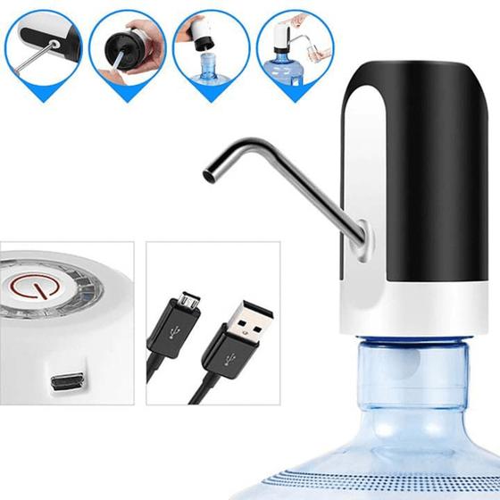 Imagem de Bomba Automática Com LED Para Galão De Água Carregamento Via USB Até 20 Litros 44005
