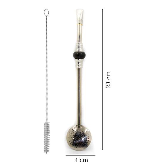 Imagem de Bomba chimarrão aço inox pedra - escolha sua cor