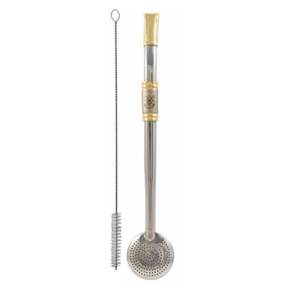 Imagem de Bomba chimarrão inox ouro 21 cm