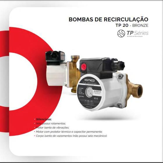 Imagem de Bomba Circuladora De Agua TP20 Bronze 220V - Komeco