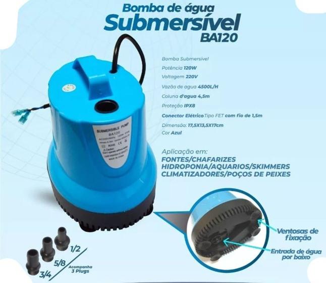 Imagem de Bomba De Água Submersa 120w -climatizadore 4500l/h 220v Perx