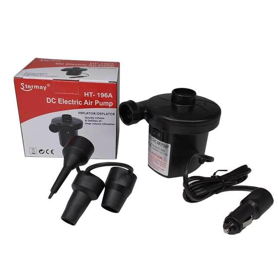 Bomba de ar inflador eletrico 12w para colchao inflavel multiuso 75w automotivo acendedor de carro Menor preço em Bomba de ar inflador eletrico 12w para colchao inflavel multiuso 75w automotivo acendedor de carro